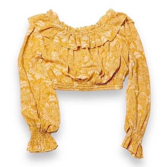 Spell & The Gypsy The Lioness Peasant Top & Wide Leg Pants Set in Caramel Size S - Picture 9 of 14